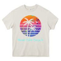 Cream west palm beach tropical t shirt for family vacations Heavy Core Tee - linhVisuals