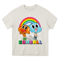 Cream cn the amazing world of gumball & darwin rainbow portrait pullover hoo Heavy Core Tee - linhVisuals