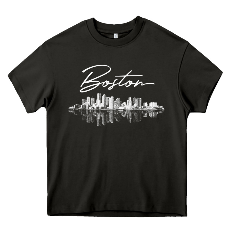 Boston Skyline T Shirt For Women, Men, Girls & Boys Heavy Core Tee by linhVisuals | Teevron