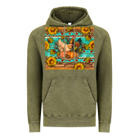 Vintage Olive Fall coop animals pumpkin Vintage Hoodie - Artiststas