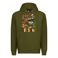 Army Green Christmas Louisiana Premium Hoodie - BarkalooDesign