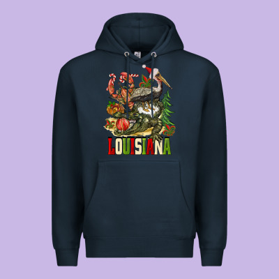 Christmas Louisiana Premium Hoodie Designed By Barkaloodesign