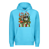 Ocean Blue Christmas Louisiana Premium Hoodie - BarkalooDesign