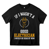 Black electrician gifts for men & funny electrical design t shirt Heavy Core Tee - linhVisuals