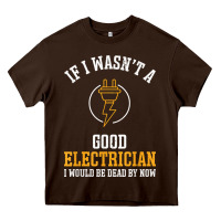 Chocolate Brown electrician gifts for men & funny electrical design t shirt Heavy Core Tee - linhVisuals