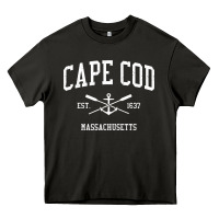 Cape Cod Ma Vintage Crossed Oars & Boat Anchor Sports Sweatshirt Heavy Core Tee | Teevron