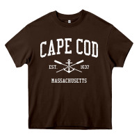 Chocolate Brown cape cod ma vintage crossed oars & boat anchor sports sweatshirt Heavy Core Tee - linhVisuals