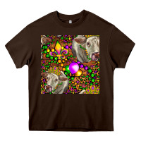 Chocolate Brown Mardi Gras Cow Leopard Seamless Pattern Heavy Core Tee - FaDigitalArtStudio