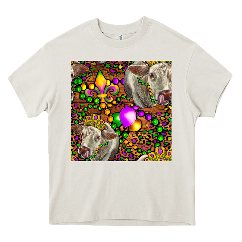 Mardi Gras Cow Leopard Seamless Pattern Heavy Core Tee by FaDigitalArtStudio | Teevron