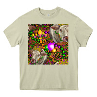 Mossy Mardi Gras Cow Leopard Seamless Pattern Heavy Core Tee - FaDigitalArtStudio