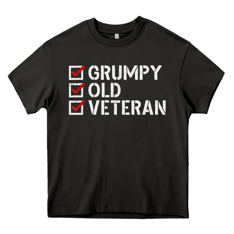 Grumpy Old Veteran Patriotic American Military Veteran T Shirt Heavy Core Tee by linhVisuals | Teevron