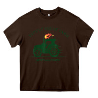 Chocolate Brown diddly squat farm green, tractor tee for farmer t shirt Heavy Core Tee - linhVisuals