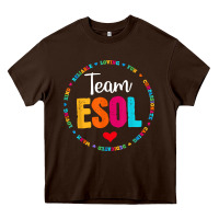 Chocolate Brown back to school teachers crew students   team esol teacher t shirt Heavy Core Tee - linhVisuals