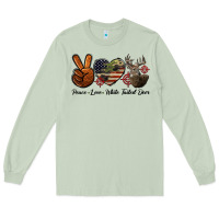 Matcha Peace Love White Tailed Deer Long Sleeve Tee - LillyAllenDesigns