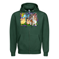 Sports Green easter farm chicks and bunny Zipper Hoodie - RanaPortraitStore