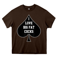 Chocolate Brown i love big fat cocks queen of spades t shirt Heavy Core Tee - linhVisuals