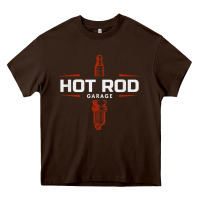 Chocolate Brown hot rod garage custom retro classic car spark plug t shirt Heavy Core Tee - linhVisuals