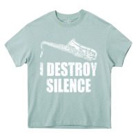 Arona Saxophone I Destroy Silence Saxophonist | For Musicians Heavy Core Tee - linhVisuals