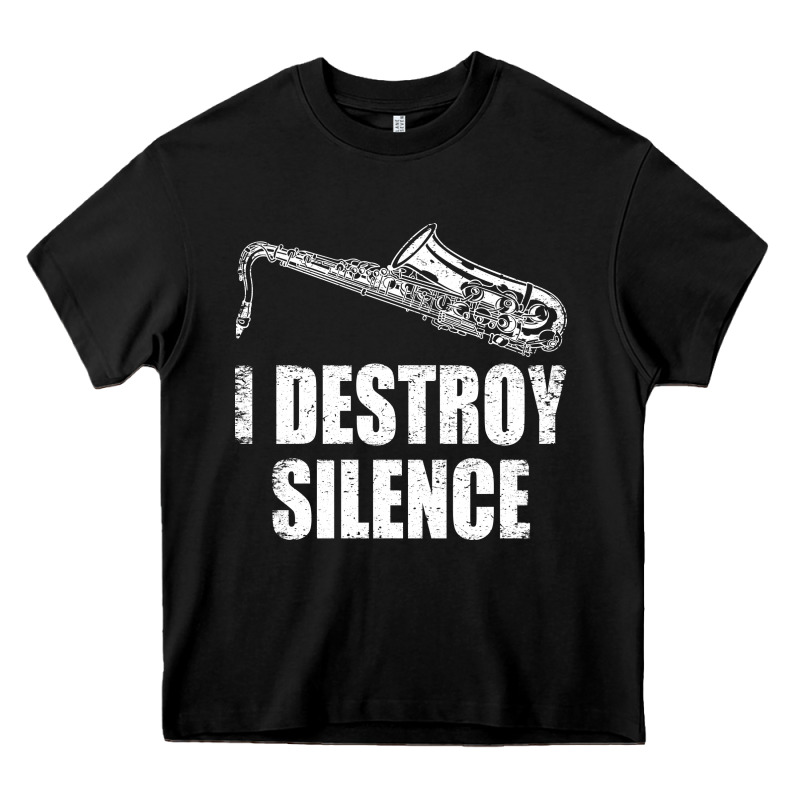 Saxophone I Destroy Silence Saxophonist | For Musicians Heavy Core Tee by linhVisuals | Teevron