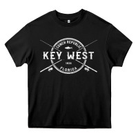 Black key west fl vintage crossed fishing rods t shirt Heavy Core Tee - linhVisuals