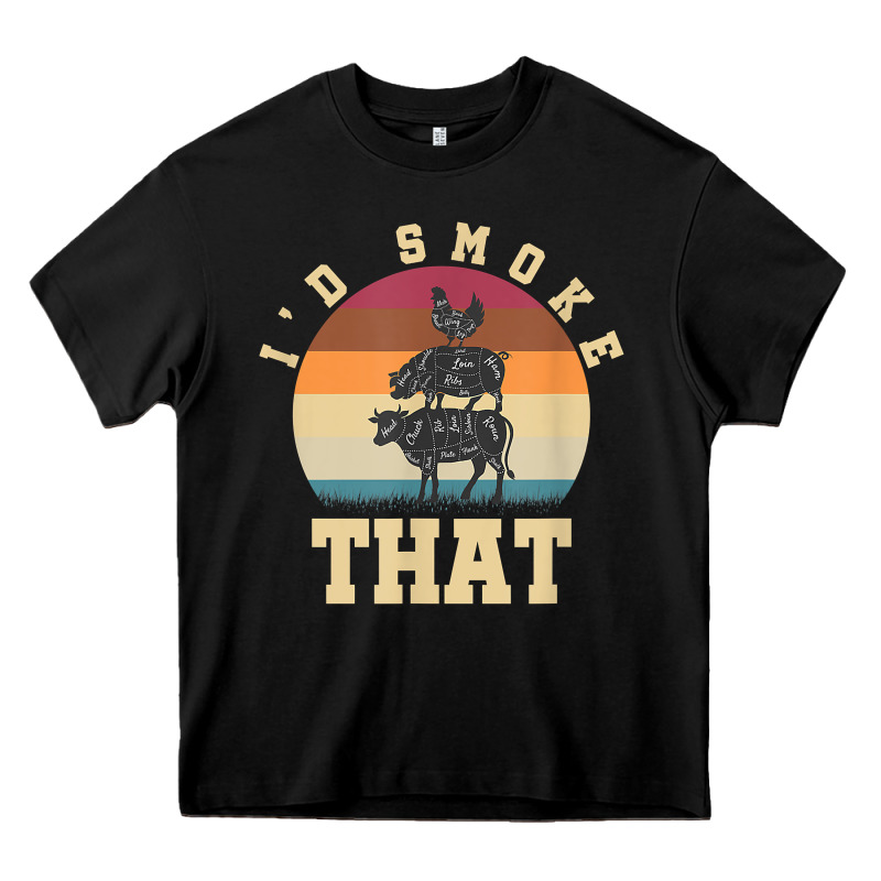 Id Smoke That Funny Smoked Pork Meat Lover Bbq Gift Barbecue T Shirt Heavy Core Tee by linhVisuals | Teevron