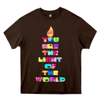 Chocolate Brown light of the world godspell inspired musical theater t shirt Heavy Core Tee - linhVisuals