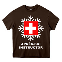 Chocolate Brown après ski instructor sweatshirt Heavy Core Tee - linhVisuals