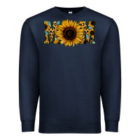 Navy Sunflower Leopard Mom Premium Sweatshirt - Jasminsmagicworld