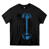Black american flag gym and fitness  weight lifting gift t shirt Heavy Core Tee - linhVisuals