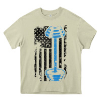 Mossy american flag gym and fitness  weight lifting gift t shirt Heavy Core Tee - linhVisuals