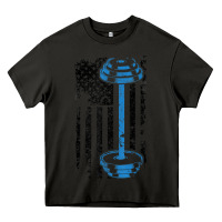 Asphalt american flag gym and fitness  weight lifting gift t shirt Heavy Core Tee - linhVisuals