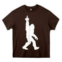 Chocolate Brown funny bigfoot middle finger for squatch believers t shirt Heavy Core Tee - linhVisuals