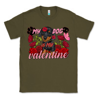 Army Green My dog is my Valentine's Day Classic Tee - FaDigitalArtStudio