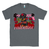 Charcoal Heather My dog is my Valentine's Day Classic Tee - FaDigitalArtStudio