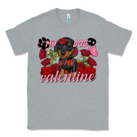 Heather Grey My dog is my Valentine's Day Classic Tee - FaDigitalArtStudio
