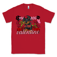Red My dog is my Valentine's Day Classic Tee - FaDigitalArtStudio
