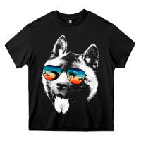 American Akita Shirts With Glasses Sunglasses Retro Style T Shirt Heavy Core Tee | Teevron