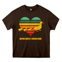 Chocolate Brown mama duck mother of 3 duckling funny mom mommy animal lover t shirt Heavy Core Tee - linhVisuals