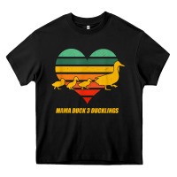 Black mama duck mother of 3 duckling funny mom mommy animal lover t shirt Heavy Core Tee - linhVisuals