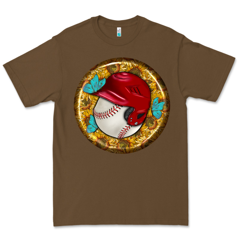 Baseball With Sunflower Round Earrings Premium Tee by BundleAndBundleShop | Teevron