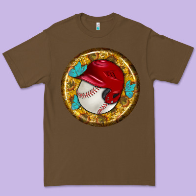Baseball With Sunflower Round Earrings Premium Tee Designed By Bundleandbundleshop