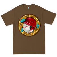 Cacao baseball with sunflower round earrings Premium Tee - BundleAndBundleShop