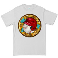 Dove Grey baseball with sunflower round earrings Premium Tee - BundleAndBundleShop