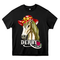 Black derby day shirt 2022 horse derby party horse racing t shirt Heavy Core Tee - linhVisuals