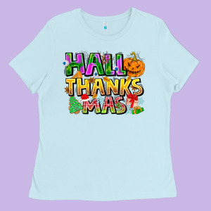 Holiday Fusion Art Ladies Tee Designed By Cowhidedigitalart