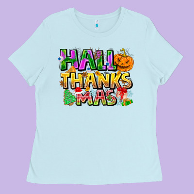 Holiday Fusion Art Ladies Tee Designed By Cowhidedigitalart