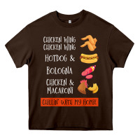 Chocolate Brown chicken wing chicken wing hotdog and bologna shirt t shirt Heavy Core Tee - linhVisuals