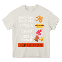 Cream chicken wing chicken wing hotdog and bologna shirt t shirt Heavy Core Tee - linhVisuals