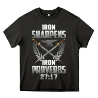 Asphalt iron sharpens iron quote proverbs 2717 christian cool gift t shirt Heavy Core Tee - linhVisuals