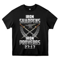 Black iron sharpens iron quote proverbs 2717 christian cool gift t shirt Heavy Core Tee - linhVisuals